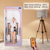 Portable Infrared Sauna Tent with Foldable Chair and Reading light