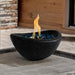 Portable Outdoor Table Top Fire Pit with Blue Glass Beads - N/A