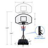 Portable Poolside Basketball Hoop,Height Adjustable 3.1ft-4.7ft