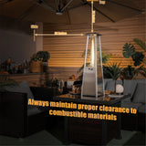 Portable Tabletop Pyramid Patio Heater with Glass Tube