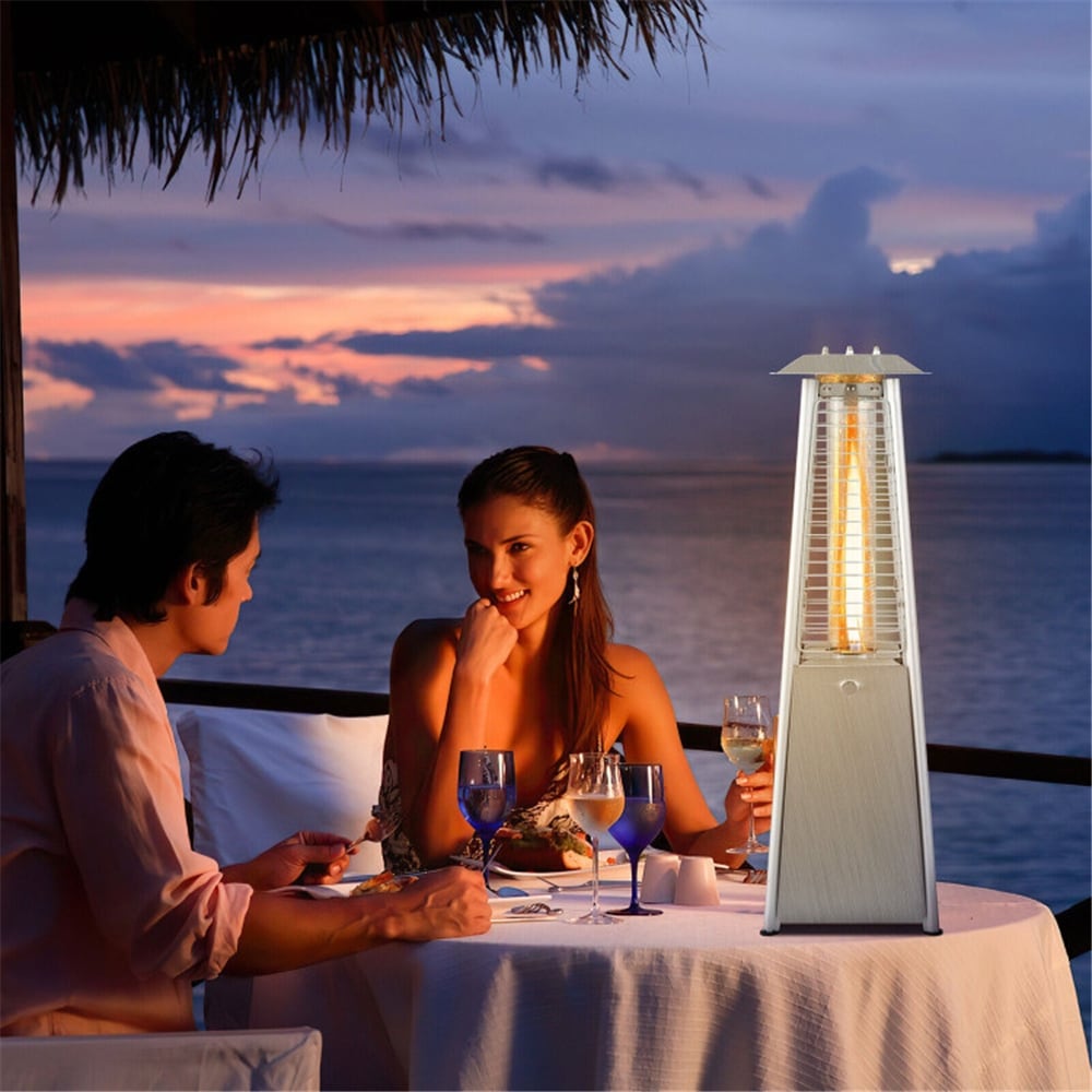 Portable Tabletop Pyramid Patio Heater with Glass Tube