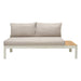 Portals Outdoor Sofa with Natural Teak Wood Accent and Grey Cushions