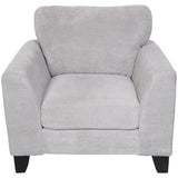 Porter Brighton Light Grey Textured Microfiber Contemporary Arm Chair - 37"H x 36"D x 40"W