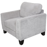 Porter Brighton Light Grey Textured Microfiber Contemporary Arm Chair - 37"H x 36"D x 40"W
