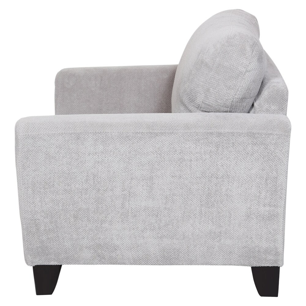 Porter Brighton Light Grey Textured Microfiber Contemporary Arm Chair - 37"H x 36"D x 40"W