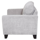 Porter Brighton Light Grey Textured Microfiber Contemporary Arm Chair - 37"H x 36"D x 40"W