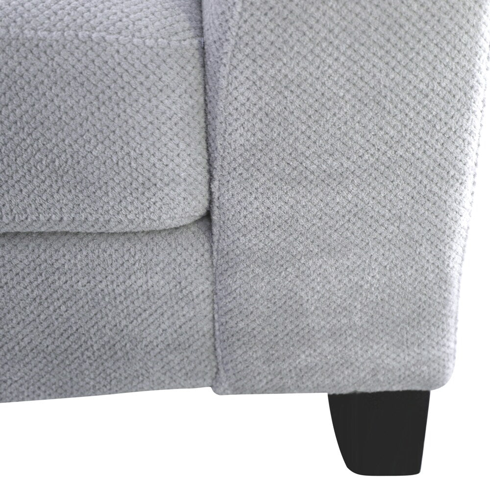 Porter Brighton Light Grey Textured Microfiber Contemporary Arm Chair - 37"H x 36"D x 40"W