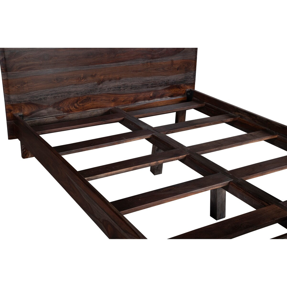 Porter Designs Cambria Transitional Solid Sheesham Wood Queen Bed, Gray