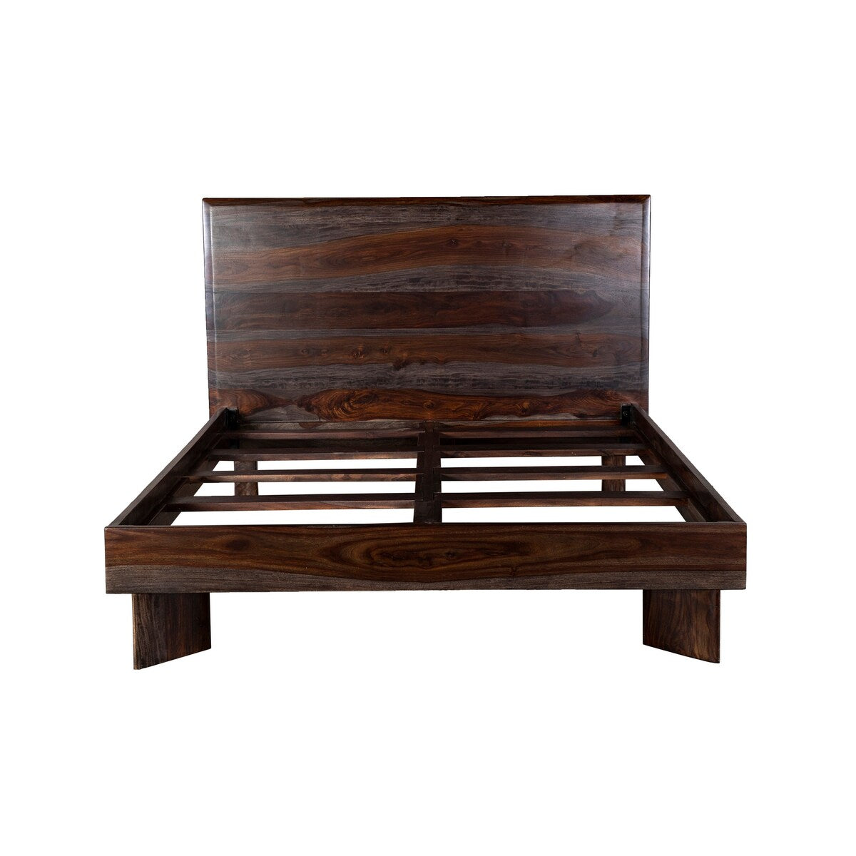 Porter Designs Cambria Transitional Solid Sheesham Wood Queen Bed, Gray