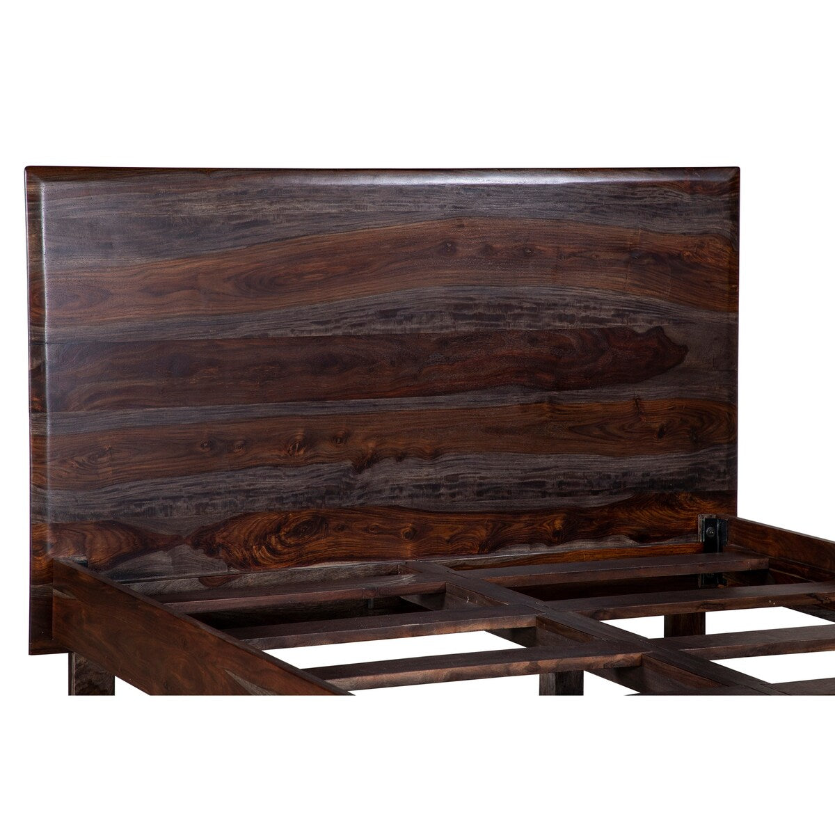 Porter Designs Cambria Transitional Solid Sheesham Wood Queen Bed, Gray