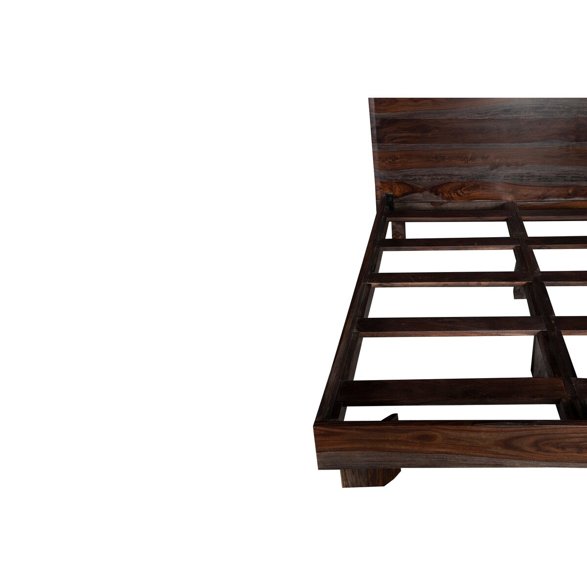 Porter Designs Cambria Transitional Solid Sheesham Wood Queen Bed, Gray