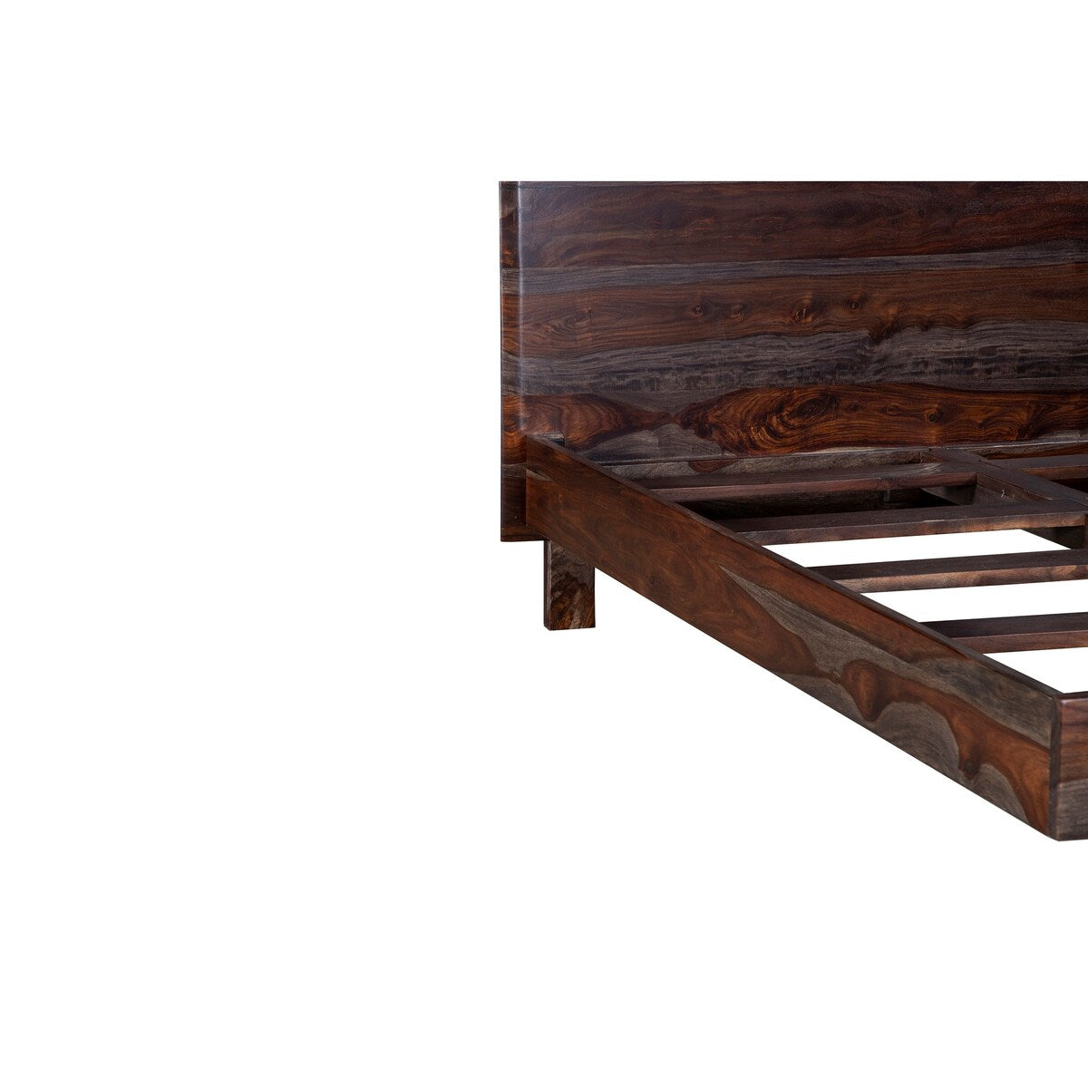 Porter Designs Cambria Transitional Solid Sheesham Wood Queen Bed, Gray
