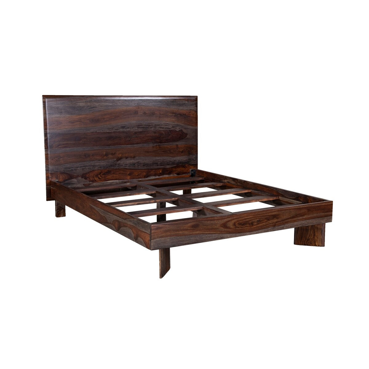 Porter Designs Cambria Transitional Solid Sheesham Wood Queen Bed, Gray