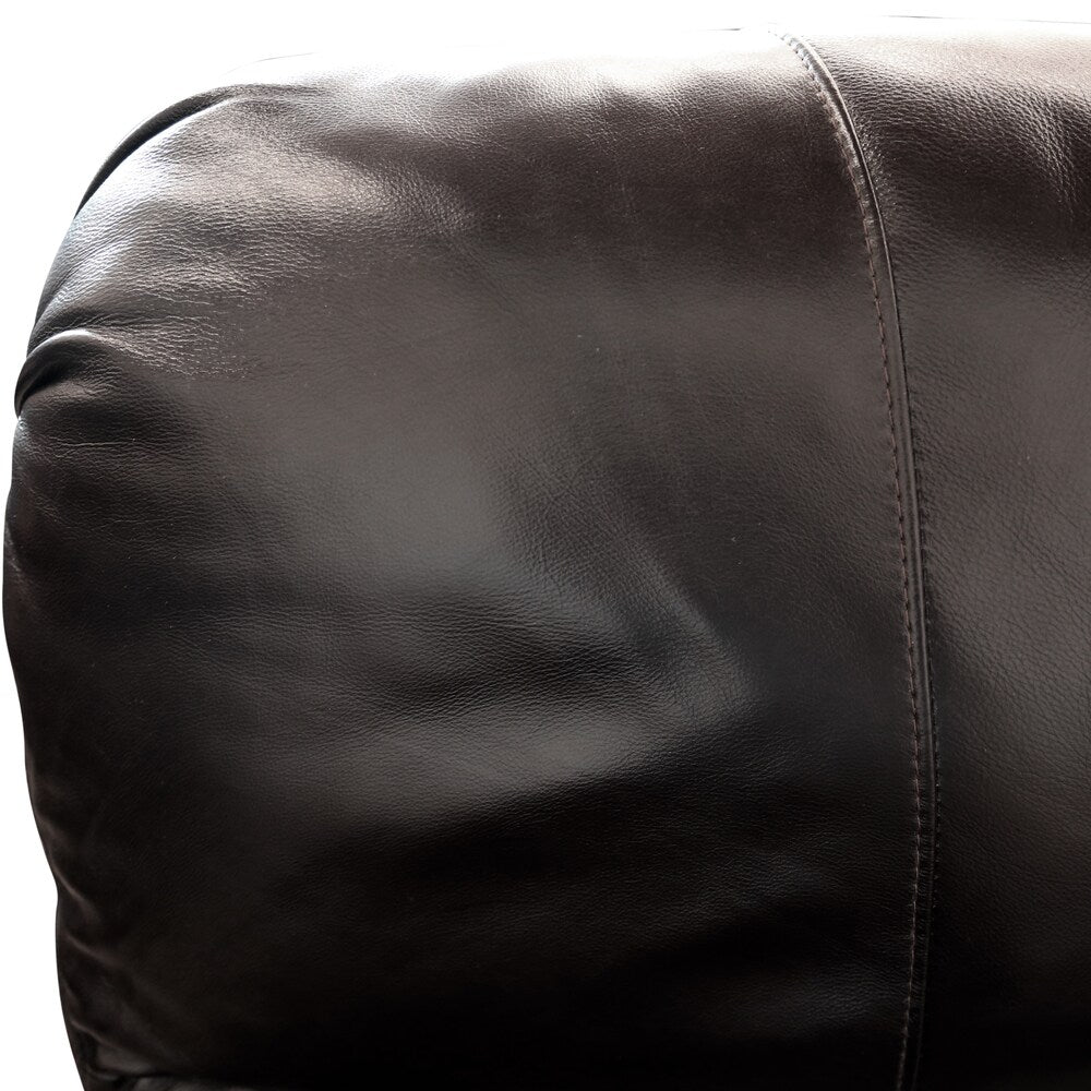 Porter Ramsey Black Cherry Top Grain Leather Power Reclining Loveseat with Center Console