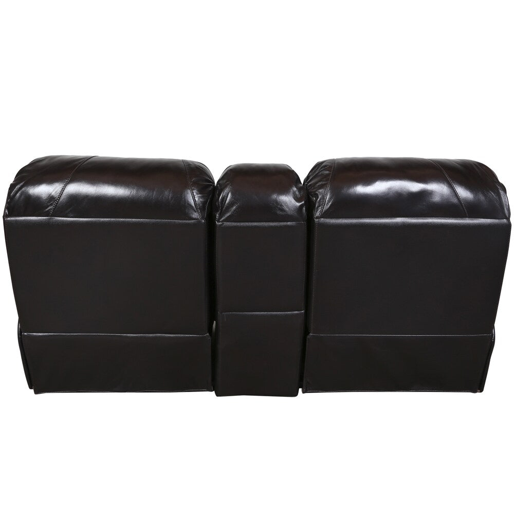 Porter Ramsey Black Cherry Top Grain Leather Power Reclining Loveseat with Center Console