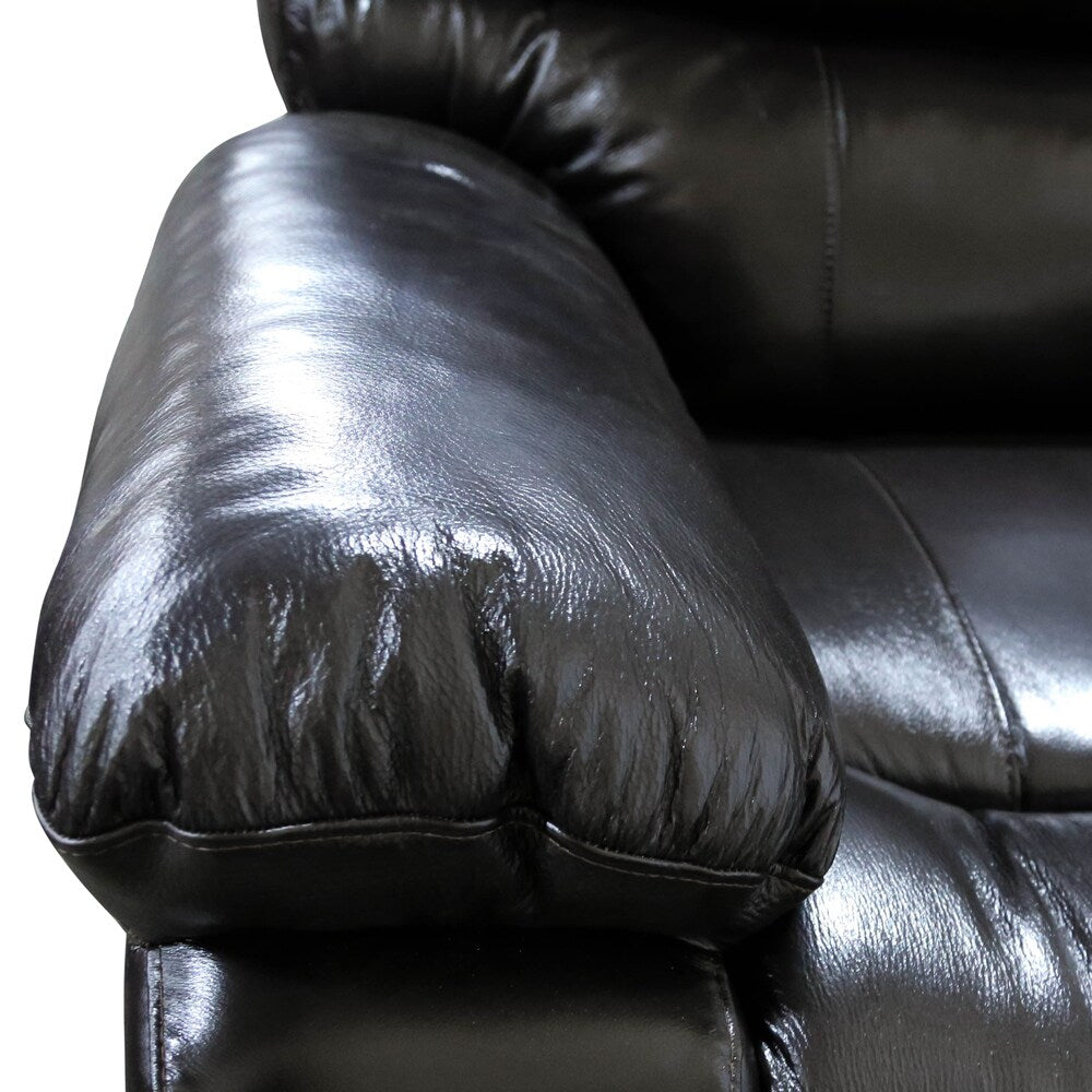 Porter Ramsey Black Cherry Top Grain Leather Power Reclining Loveseat with Center Console