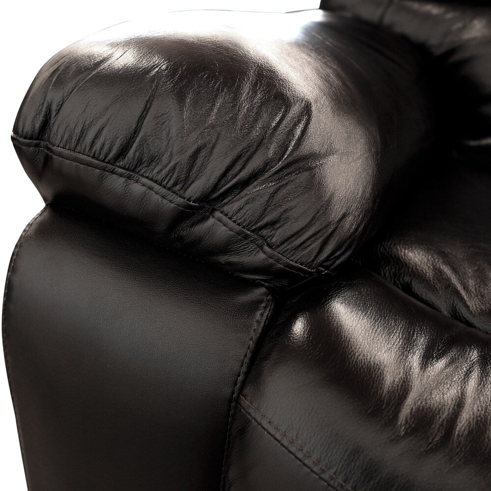 Porter Ramsey Black Cherry Top Grain Leather Power Reclining Loveseat with Center Console