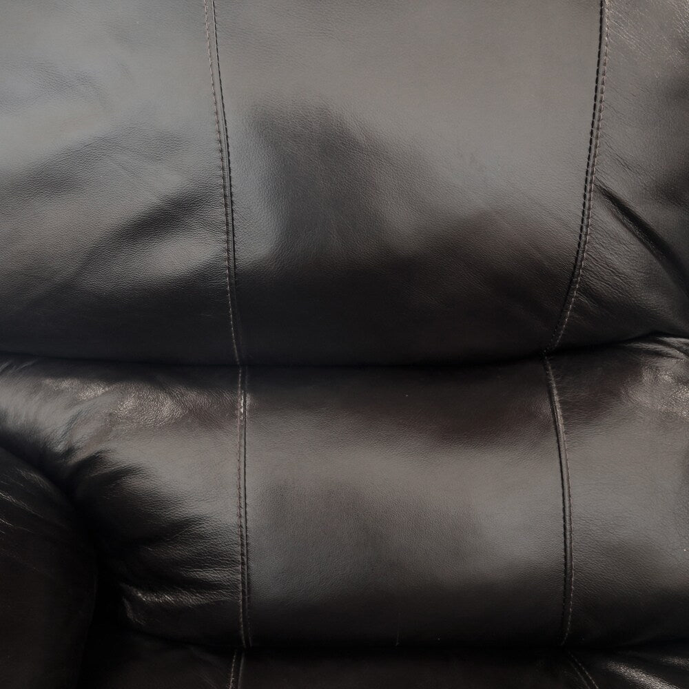 Porter Ramsey Black Cherry Top Grain Leather Power Reclining Loveseat with Center Console