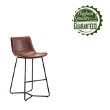 Porthos Home Avri Counter & Bar Stools Set of 2, PU Leather, Cross Sled Legs
