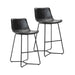 Porthos Home Avri Counter & Bar Stools Set of 2, PU Leather, Cross Sled Legs