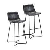 Porthos Home Avri Counter & Bar Stools Set of 2, PU Leather, Cross Sled Legs
