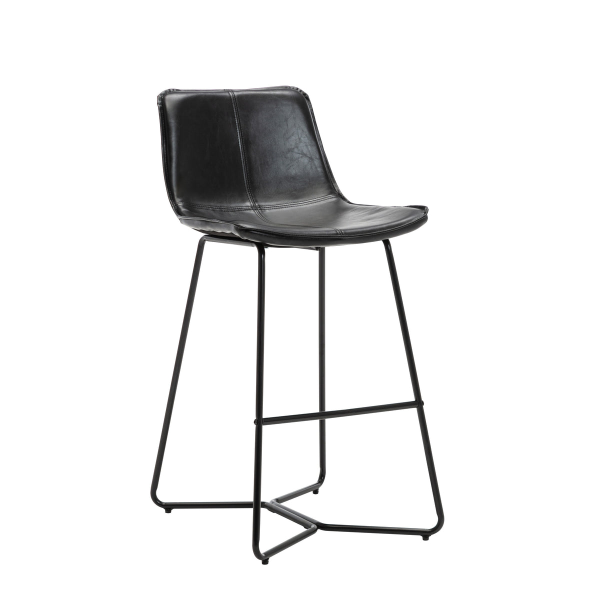 Porthos Home Avri Counter & Bar Stools Set of 2, PU Leather, Cross Sled Legs