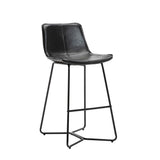 Porthos Home Avri Counter & Bar Stools Set of 2, PU Leather, Cross Sled Legs