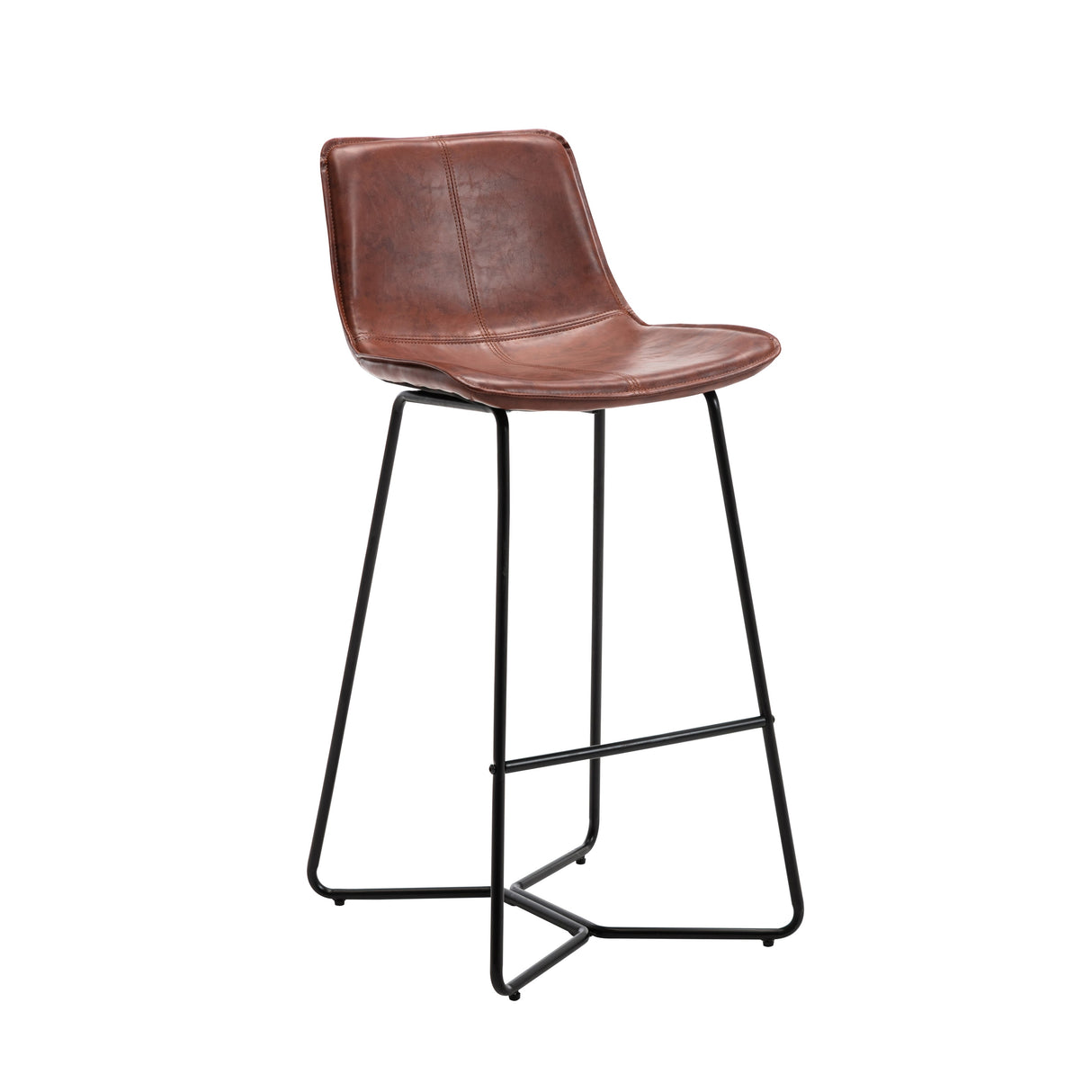 Porthos Home Avri Counter & Bar Stools Set of 2, PU Leather, Cross Sled Legs