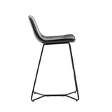 Porthos Home Avri Counter & Bar Stools Set of 2, PU Leather, Cross Sled Legs