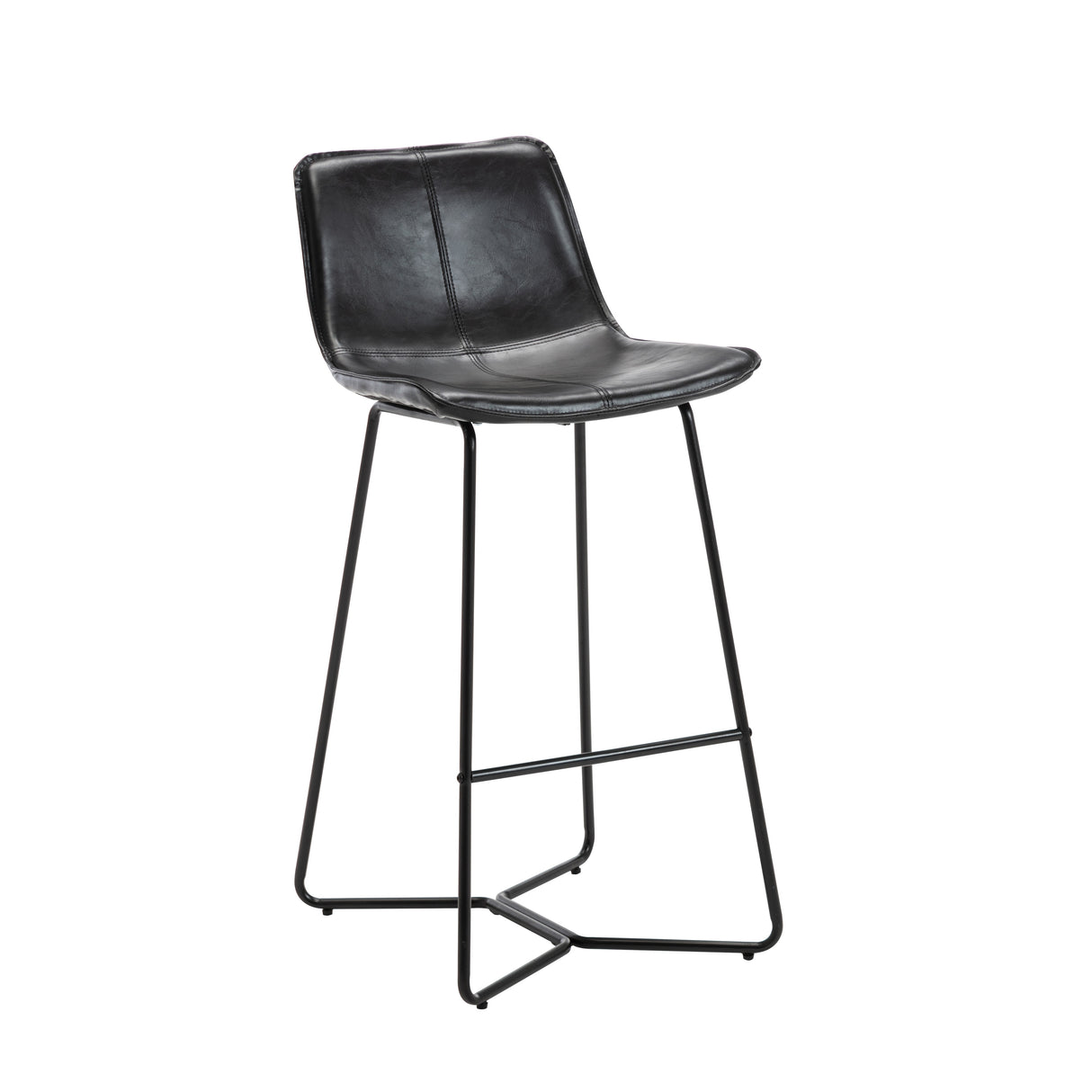 Porthos Home Avri Counter & Bar Stools Set of 2, PU Leather, Cross Sled Legs