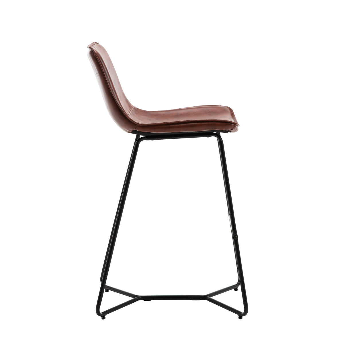 Porthos Home Avri Counter & Bar Stools Set of 2, PU Leather, Cross Sled Legs