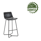 Porthos Home Avri Counter & Bar Stools Set of 2, PU Leather, Cross Sled Legs