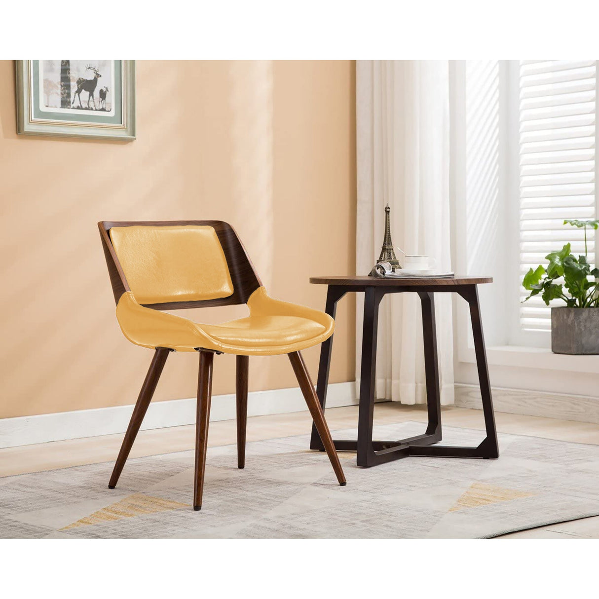 Porthos Home Basil Faux Leather Mid-Century Dining Chair