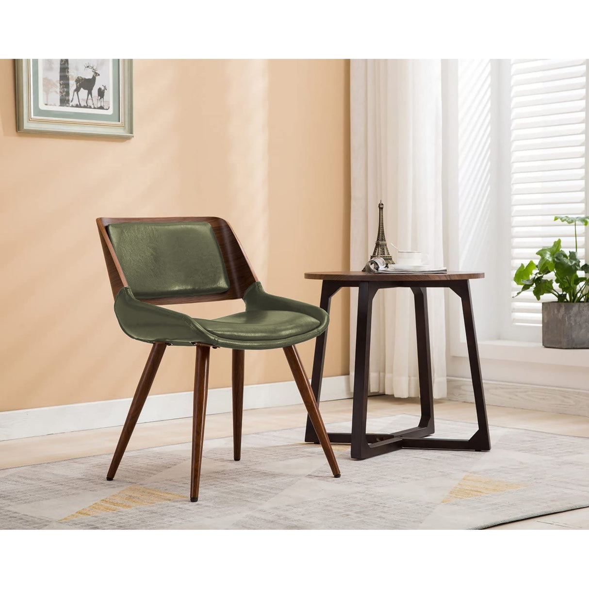 Porthos Home Basil Faux Leather Mid-Century Dining Chair