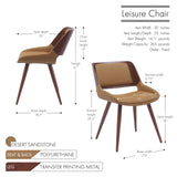 Porthos Home Basil Faux Leather Mid-Century Dining Chair