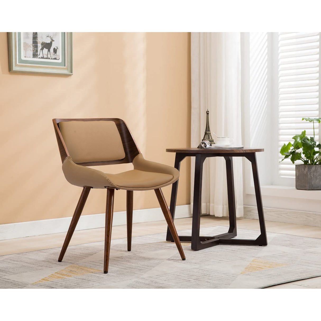 Porthos Home Basil Faux Leather Mid-Century Dining Chair