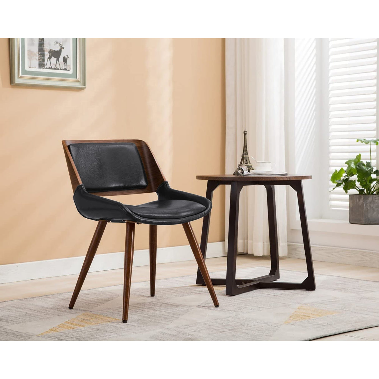 Porthos Home Basil Faux Leather Mid-Century Dining Chair
