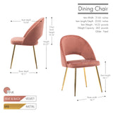 Porthos Home Batia Dining Chair, Velvet Upholstery, Gold Metal Legs