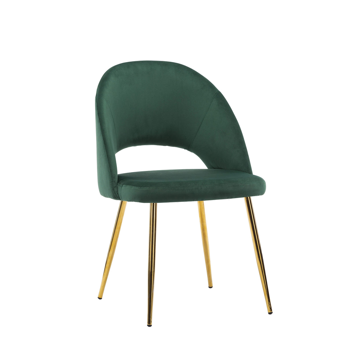 Porthos Home Batia Dining Chair, Velvet Upholstery, Gold Metal Legs