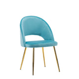 Porthos Home Batia Dining Chair, Velvet Upholstery, Gold Metal Legs