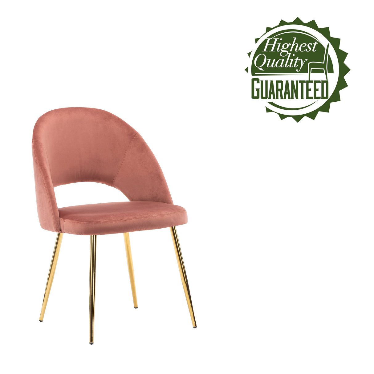 Porthos Home Batia Dining Chair, Velvet Upholstery, Gold Metal Legs