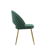 Porthos Home Batia Dining Chair, Velvet Upholstery, Gold Metal Legs