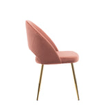 Porthos Home Batia Dining Chair, Velvet Upholstery, Gold Metal Legs