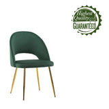 Porthos Home Batia Dining Chair, Velvet Upholstery, Gold Metal Legs