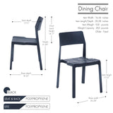 Porthos Home Brock Stackable Dining Chairs Set of 4, Overall Plastic