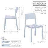 Porthos Home Brock Stackable Dining Chairs Set of 4, Overall Plastic