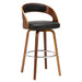 Porthos Home Charlotte Swivel Bar Stool, PU Upholstery, Wooden Legs
