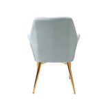Porthos Home Dak Dining Chair with Armrests, Velvet, Gold Chrome Legs