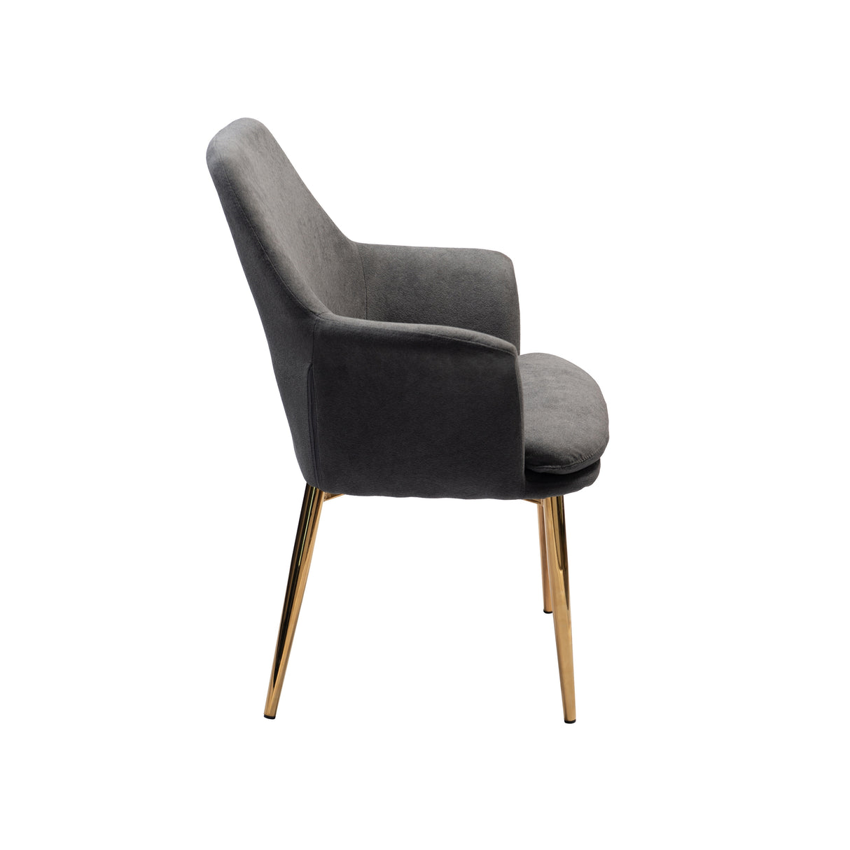 Porthos Home Dak Dining Chair with Armrests, Velvet, Gold Chrome Legs