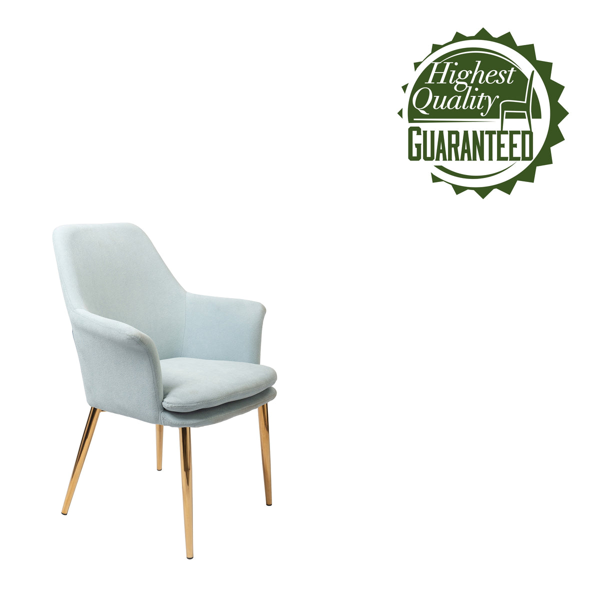 Porthos Home Dak Dining Chair with Armrests, Velvet, Gold Chrome Legs